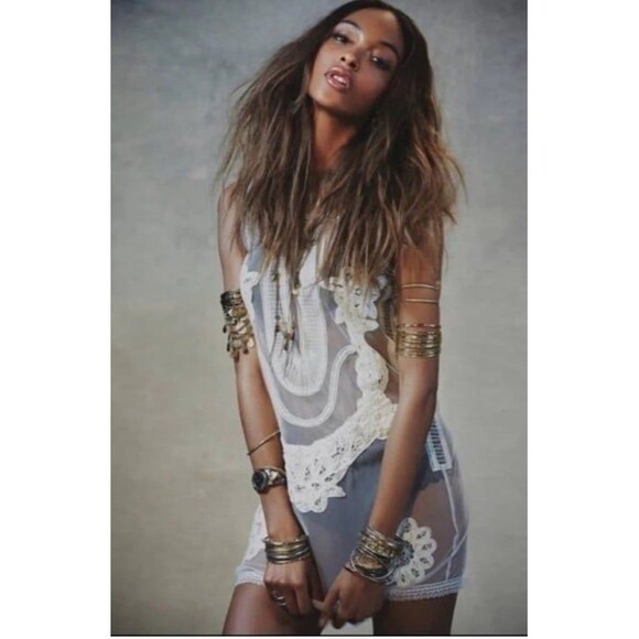 Candela X Free People Elle Lace Overlay Dress - Picture 1 of 5